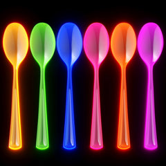 Heavy Duty Neon Plastic Spoons - 7 in. | 120 Count