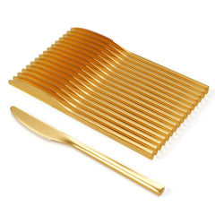 Trendables Mod Gold Plastic Knives | 20 Count