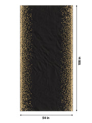 Printed Plastic Table Cover Black/Gold | Case of 48 - 54 In. x 108 In.