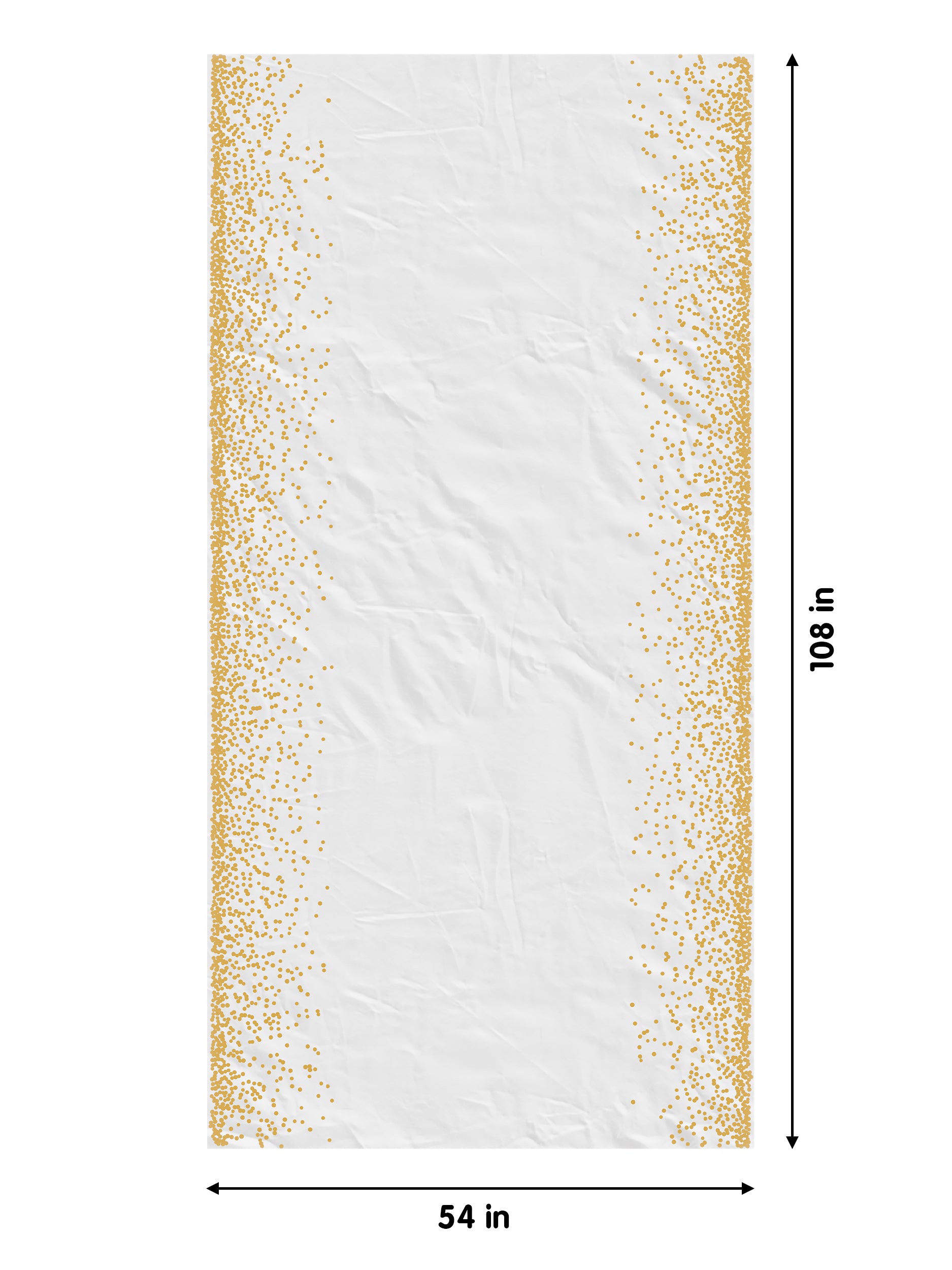 Celebrate Printed Plastic Table Cover 54" x 108" White/Gold