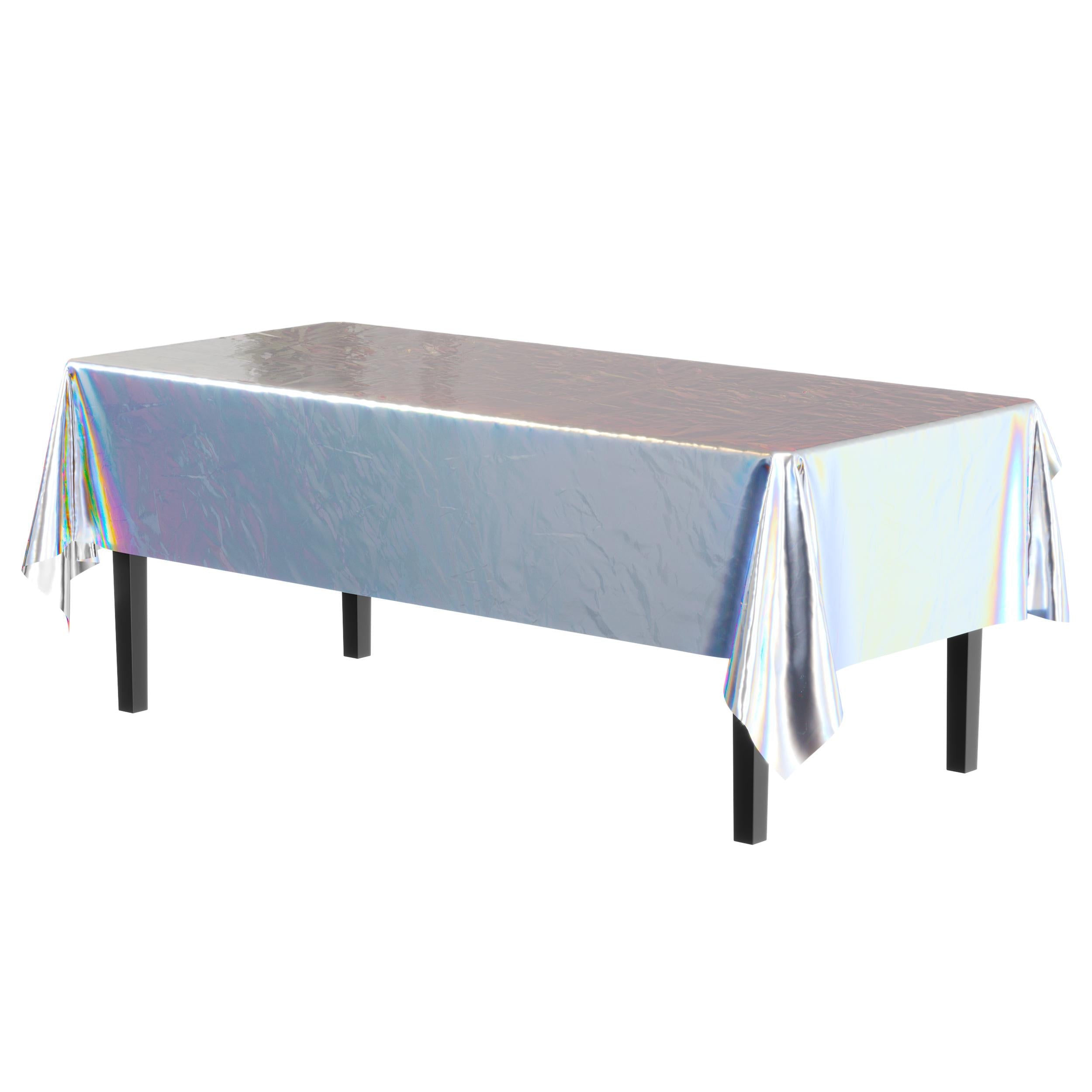 Iridescent Plastic Table Covers | 6 Count - 54 In. x 108 In.