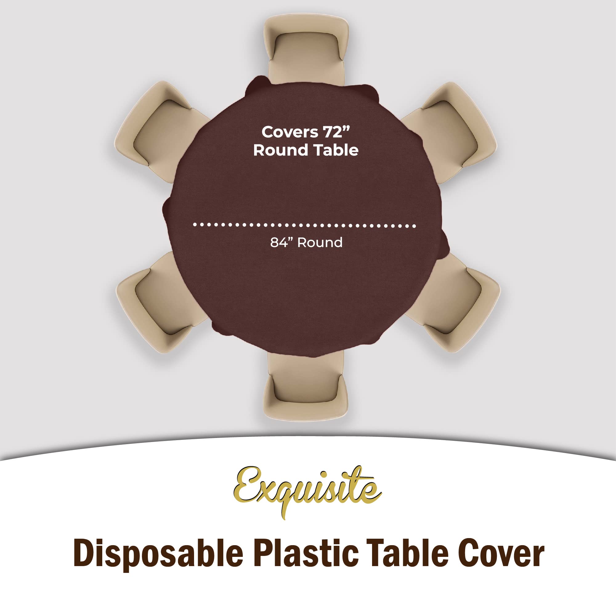 Round Brown Plastic Table Cover | Case of 48