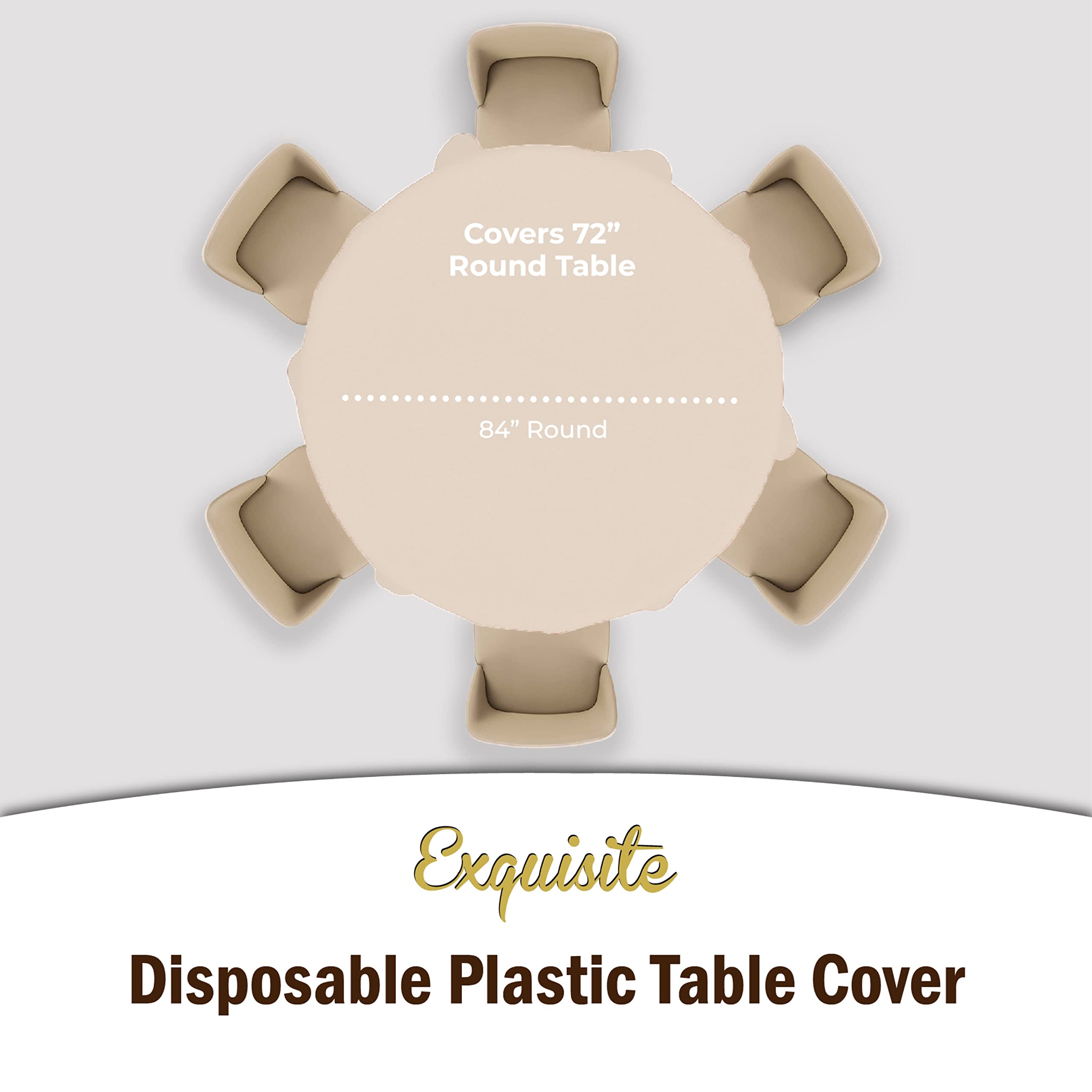 Round Ivory Plastic Table Cover | Case of 48