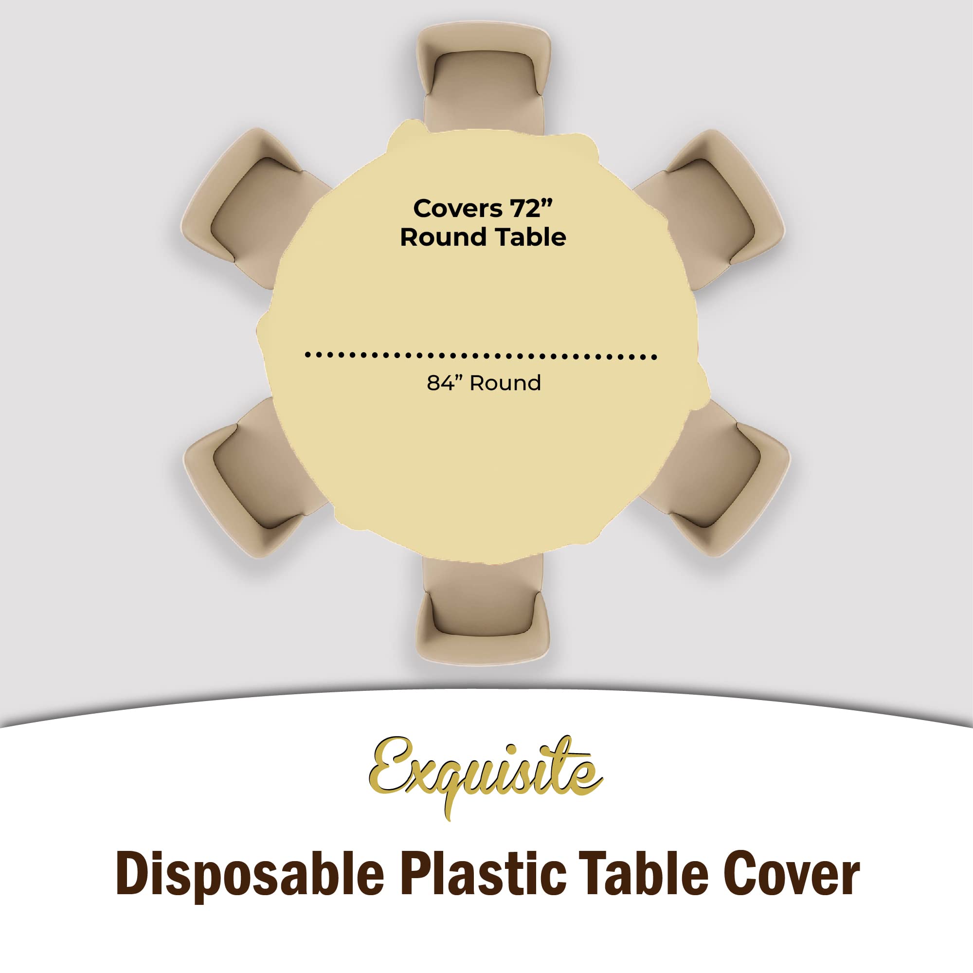 Round Light Yellow Plastic Table Cover | Case of 48