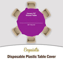 Premium Round Magenta Plastic Table Cover | Case of 96