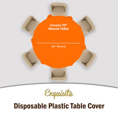 Round Orange Plastic Table Cover | Case of 48