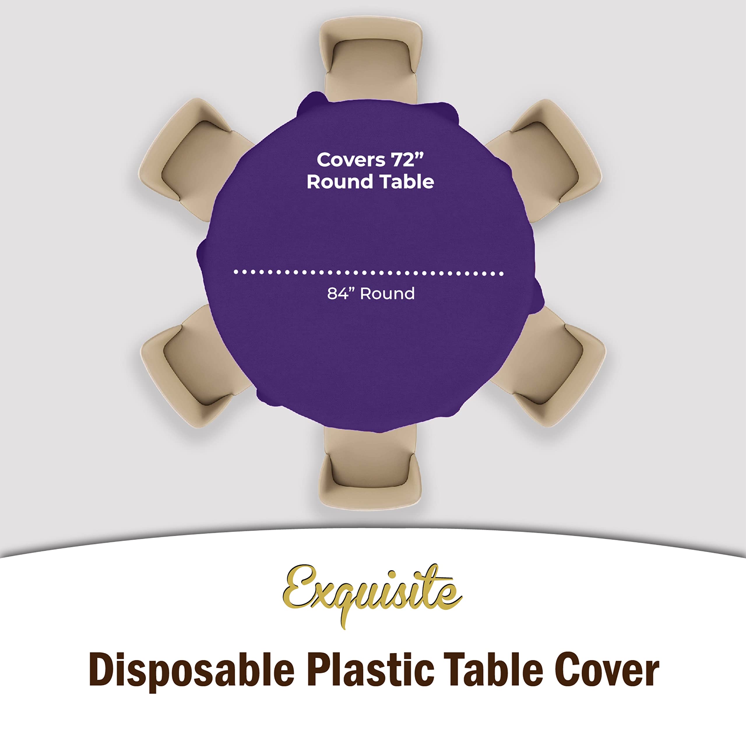 Round Purple Plastic Table Cover | Case of 48