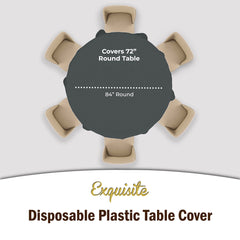 Round Silver Plastic Table Cover | Case of 48