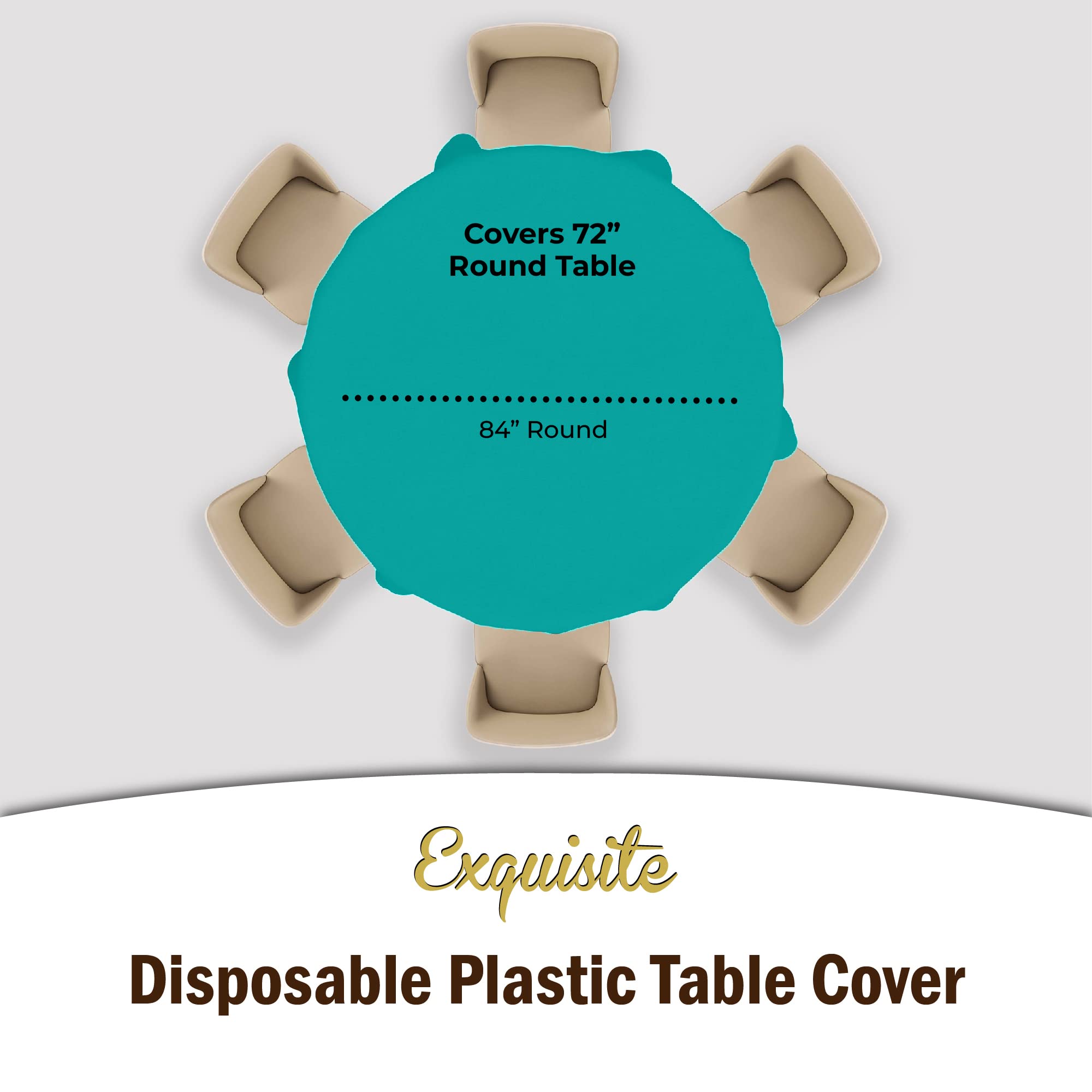 Round Teal Plastic Table Cover | Case of 48