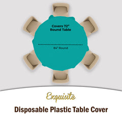 Round Teal Plastic Table Cover | Case of 48