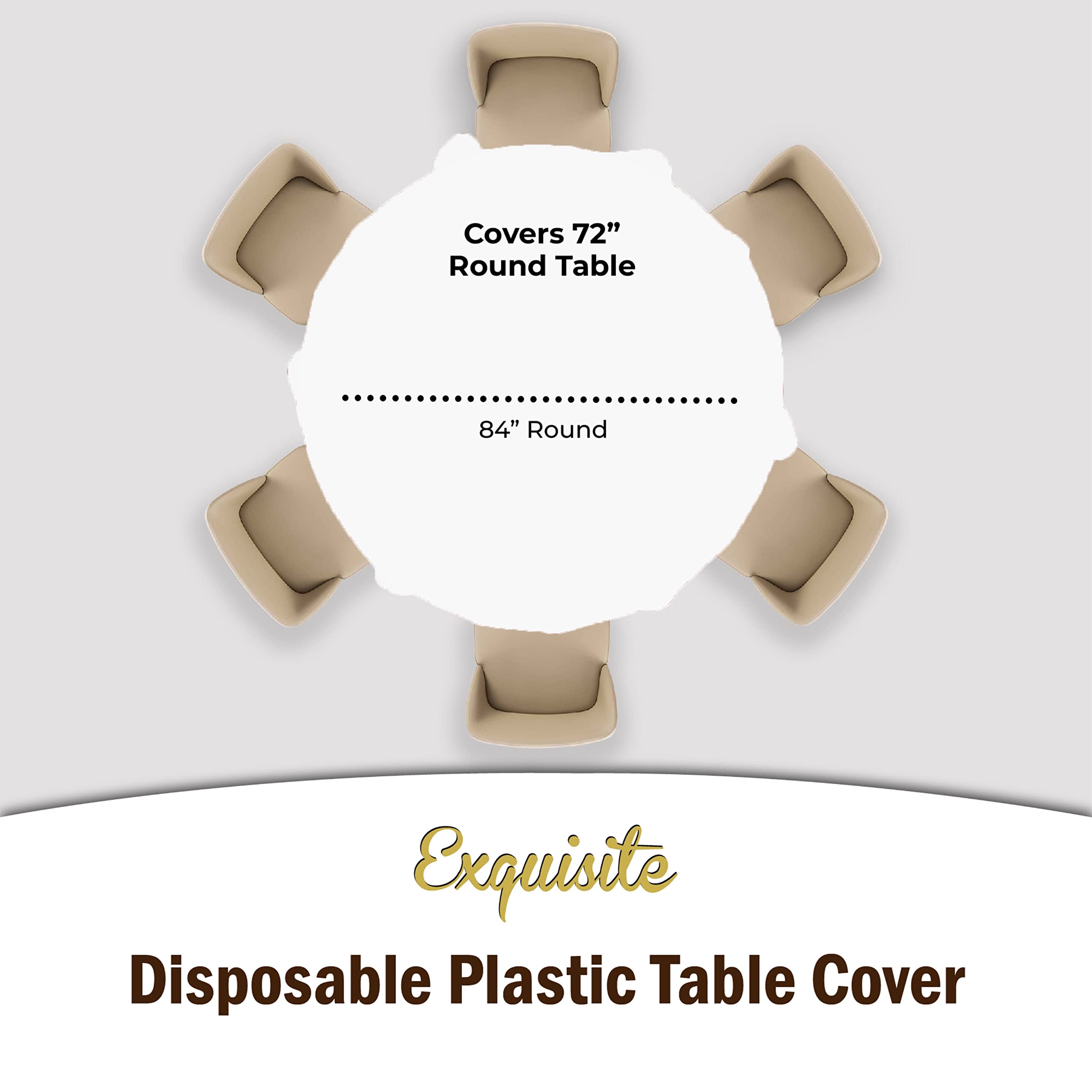 Round White Plastic Table Covers | 12 Pack