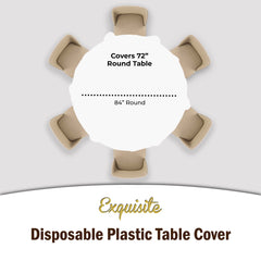 Round White Plastic Table Covers | 12 Pack