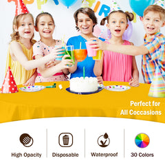 Round Yellow Plastic Table Cover | Case of 48