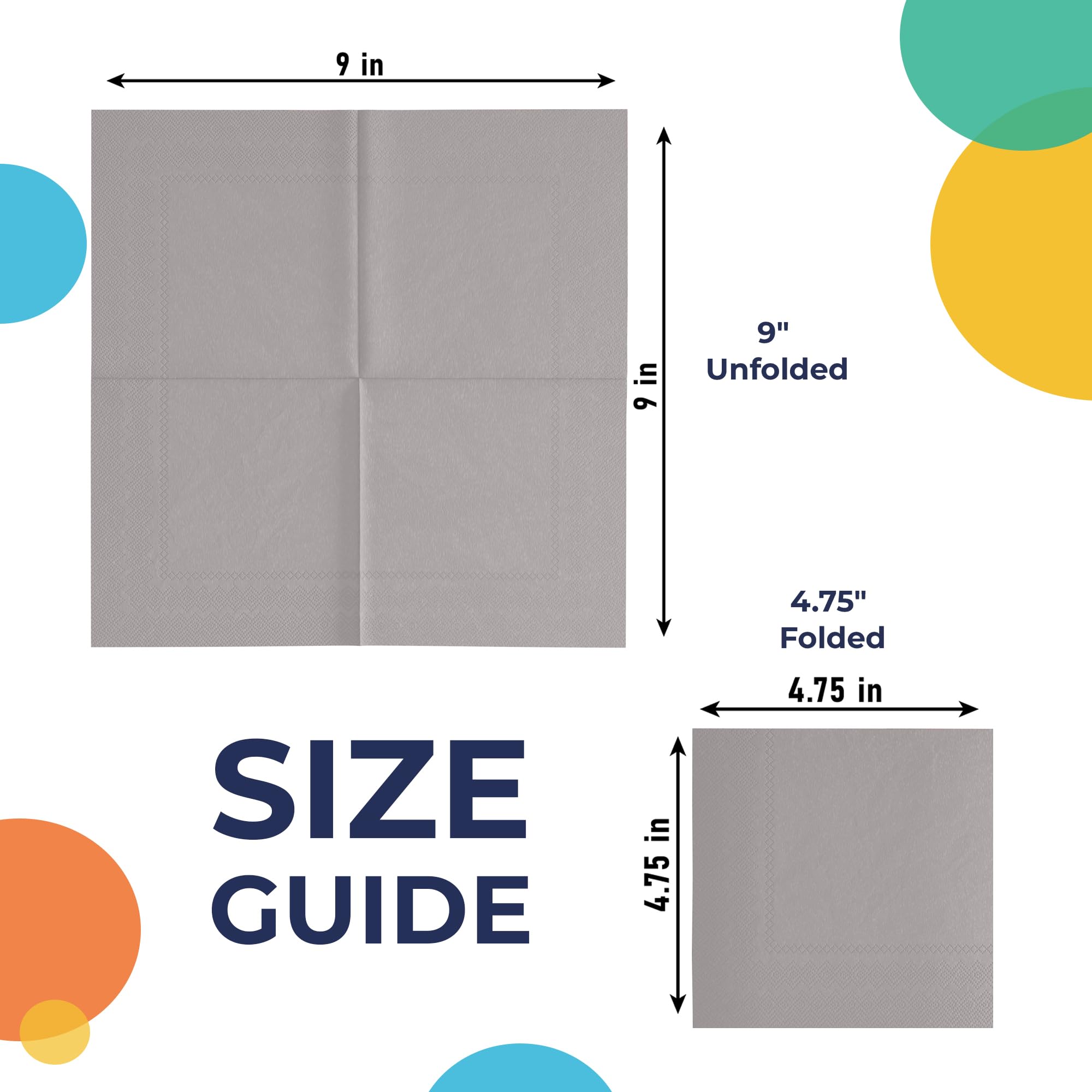 Silver Beverage Napkins | Case of 3600