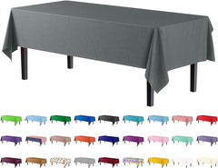 Premium Silver Plastic Table Covers | 6 Pack - 54 In. x 108 In.