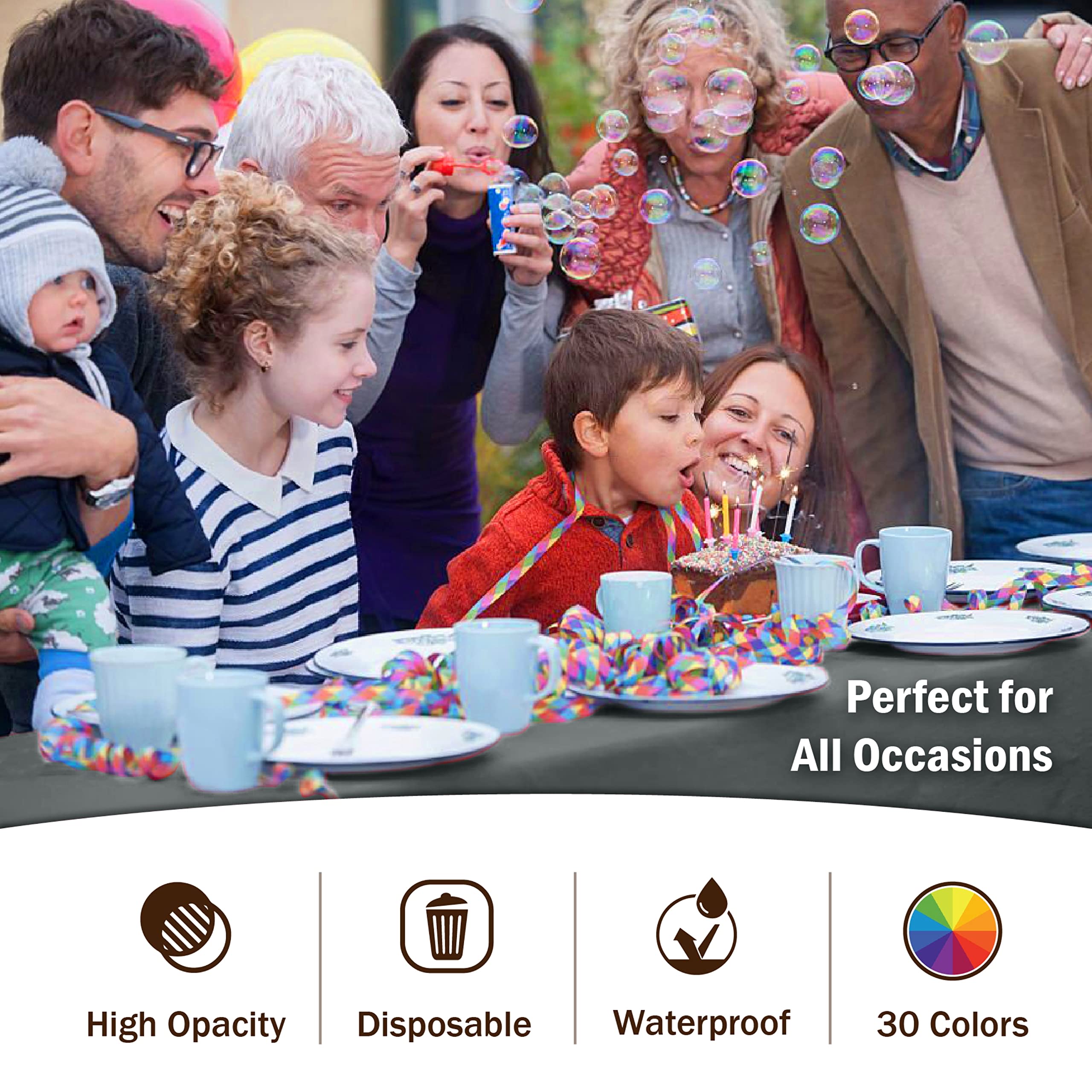 Silver Plastic Table Covers | 12 Pack - 54 In. x 108 In.