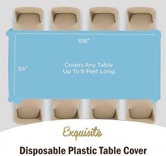 Premium Sky Blue Plastic Table Covers | 6 Pack - 54 In. x 108 In.