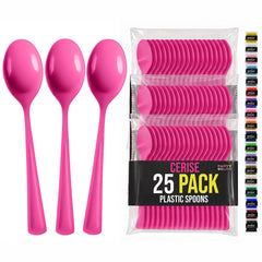 Cerise Plastic Spoons | 25 Count