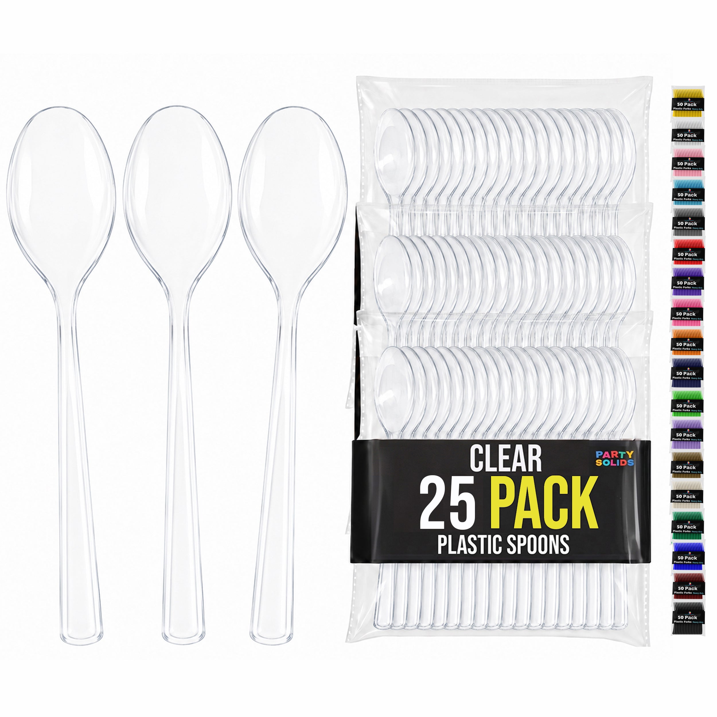 Clear Plastic Spoons | 25 Count
