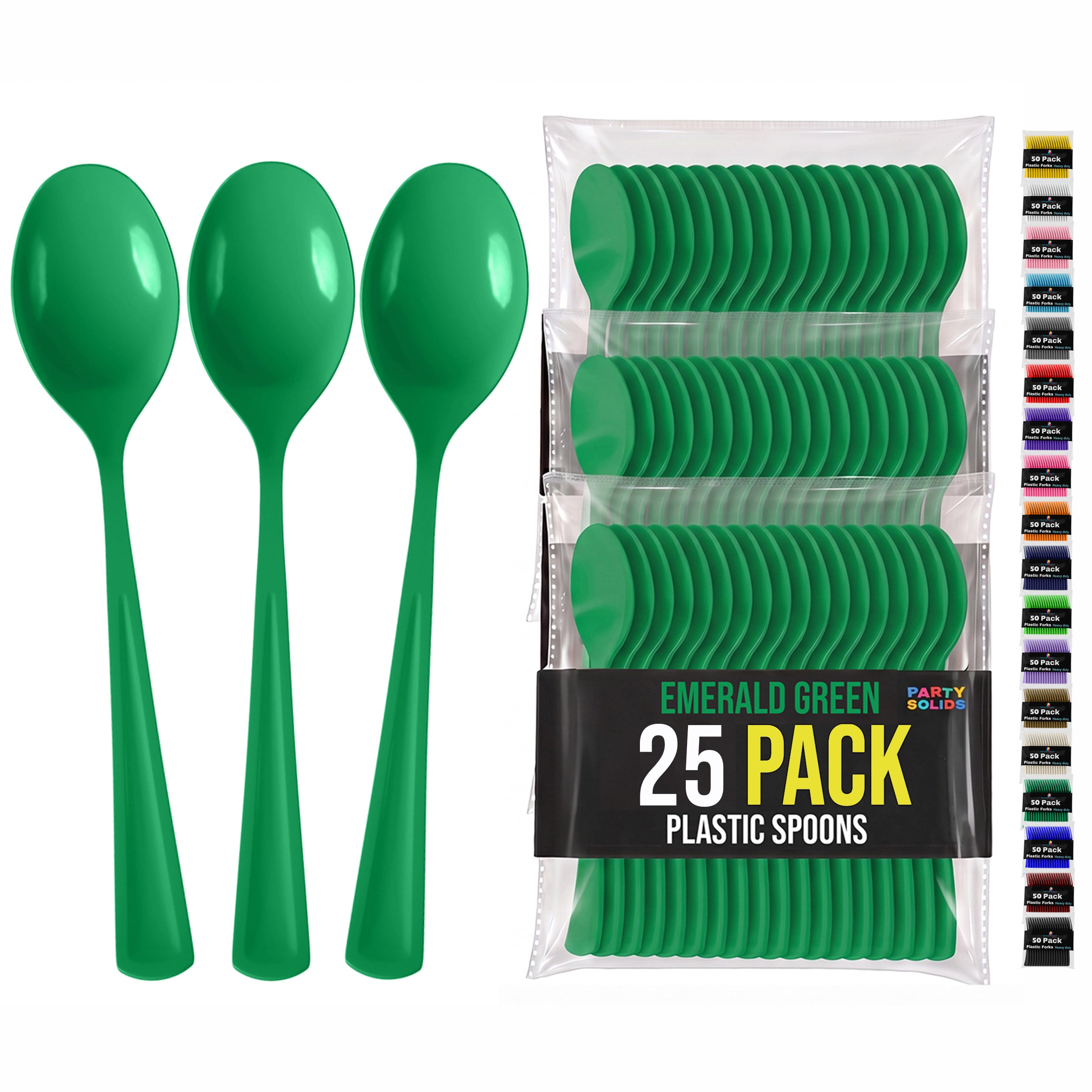 Emerald Plastic Spoons | 25 Count