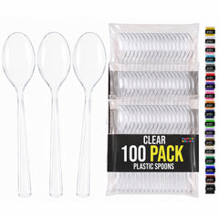 Heavy Duty Clear Plastic Spoons | 7 in. | 100 Count