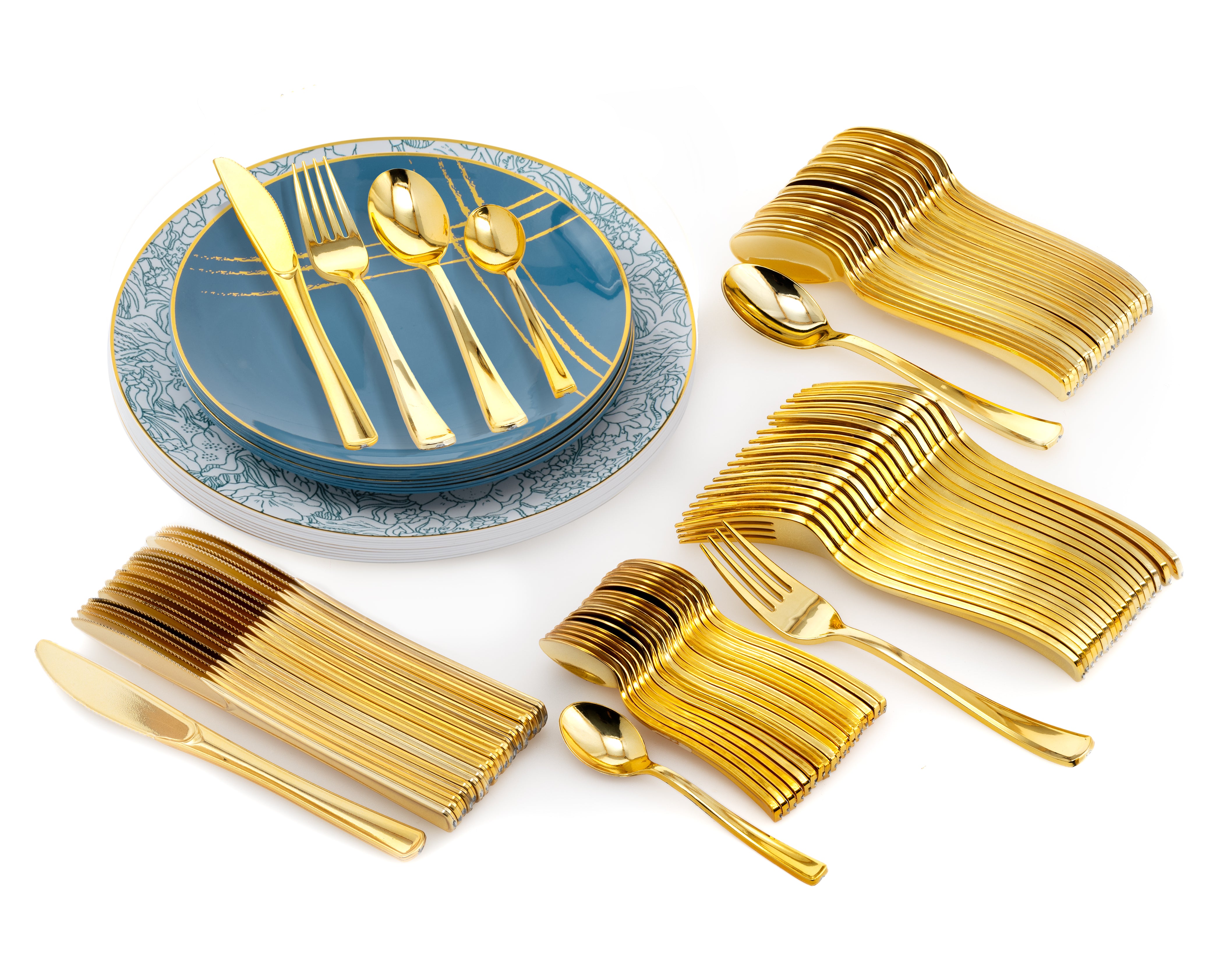 140 Pieces | Setting for 20 | Floral Brush Combo Pack