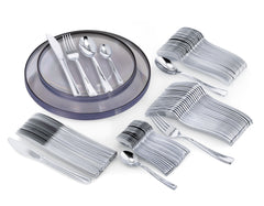 140 Pieces | Setting for 20 | Clear & Silver Combo Pack