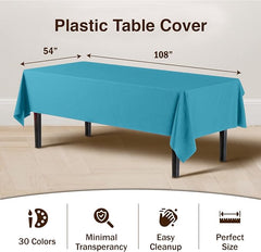 Turquoise Plastic Table Covers | 12 Pack - 54 In. x 108 In.