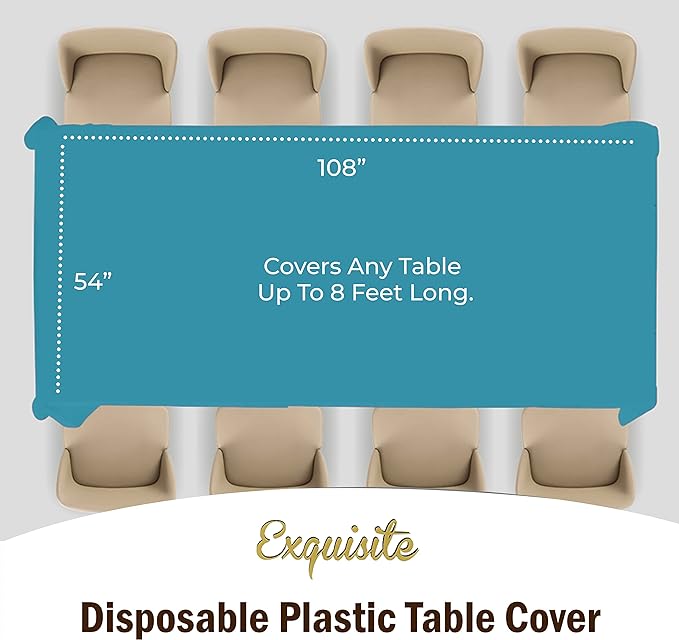 Turquoise Plastic Table Covers | 12 Pack - 54 In. x 108 In.