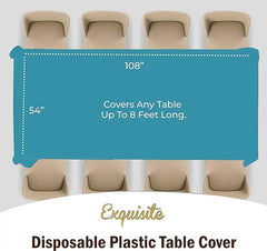 Turquoise Plastic Table Covers | 12 Pack - 54 In. x 108 In.