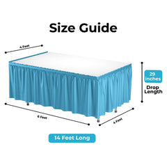 Turquoise Plastic Table Skirt