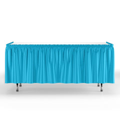 Turquoise Plastic Table Skirt
