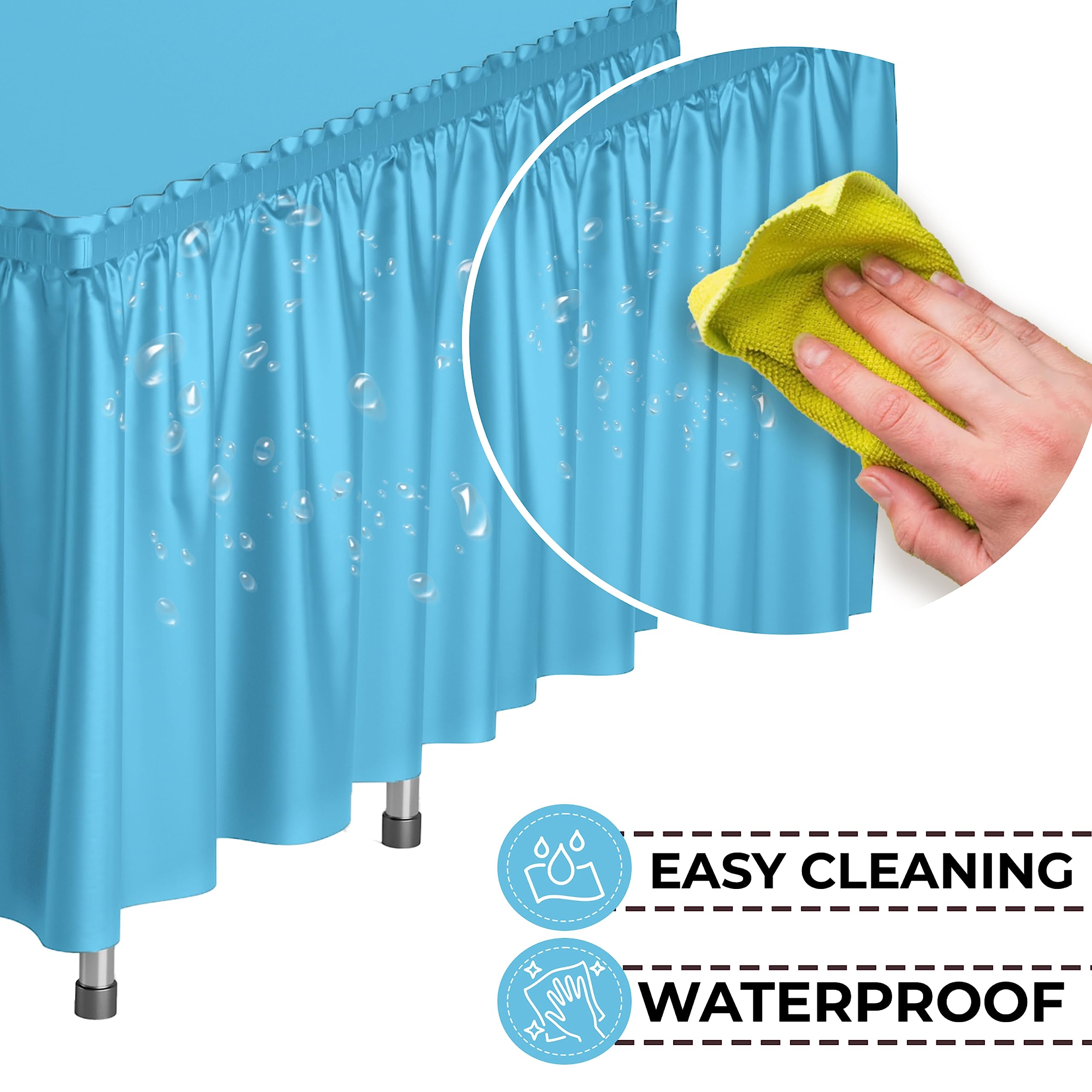 Turquoise Plastic Table Skirt
