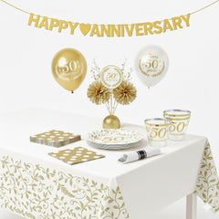 82 Pcs 50th Anniversary Party Kit - For 8 Guests