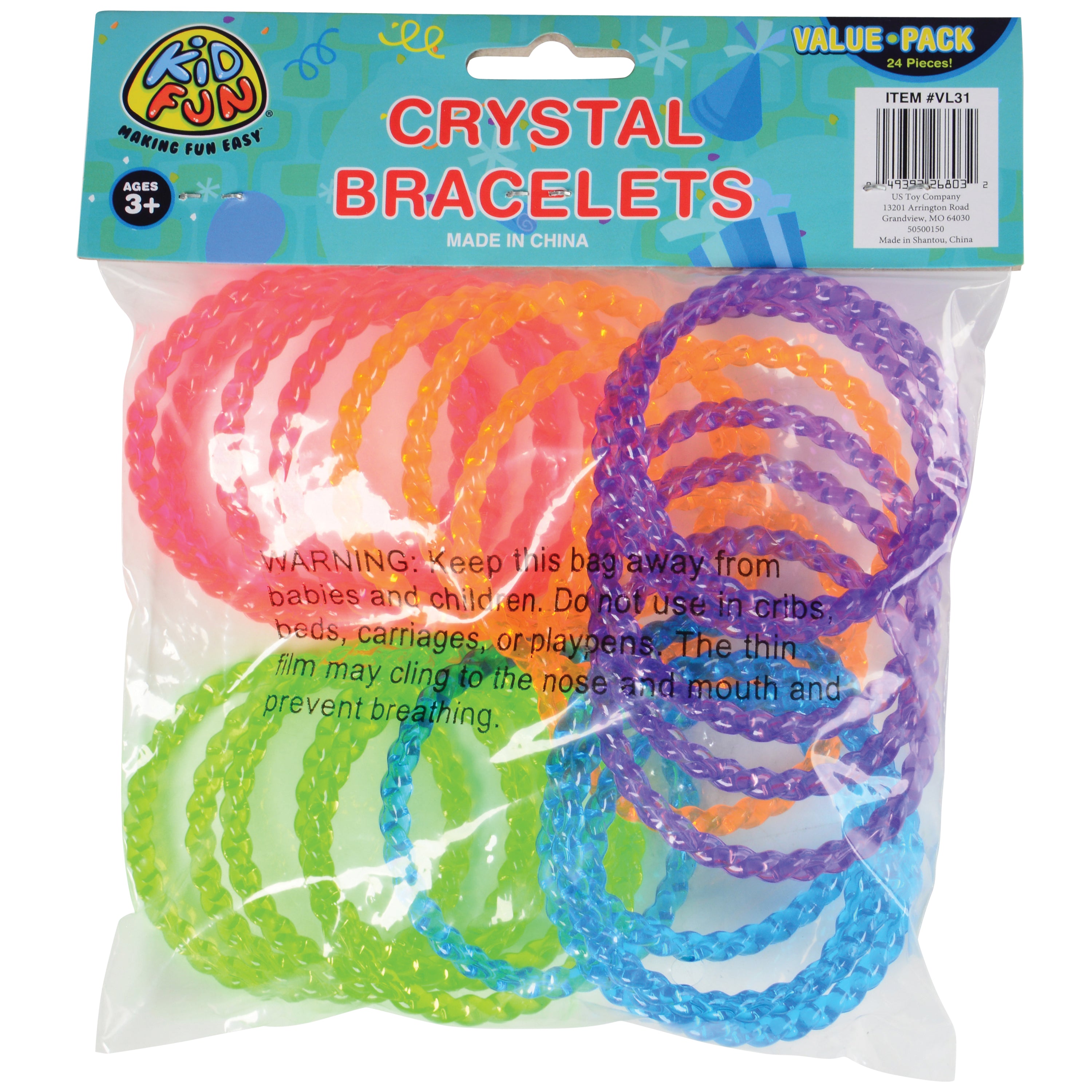 Crystal Bracelets/24 Per Pkg - 24 Count