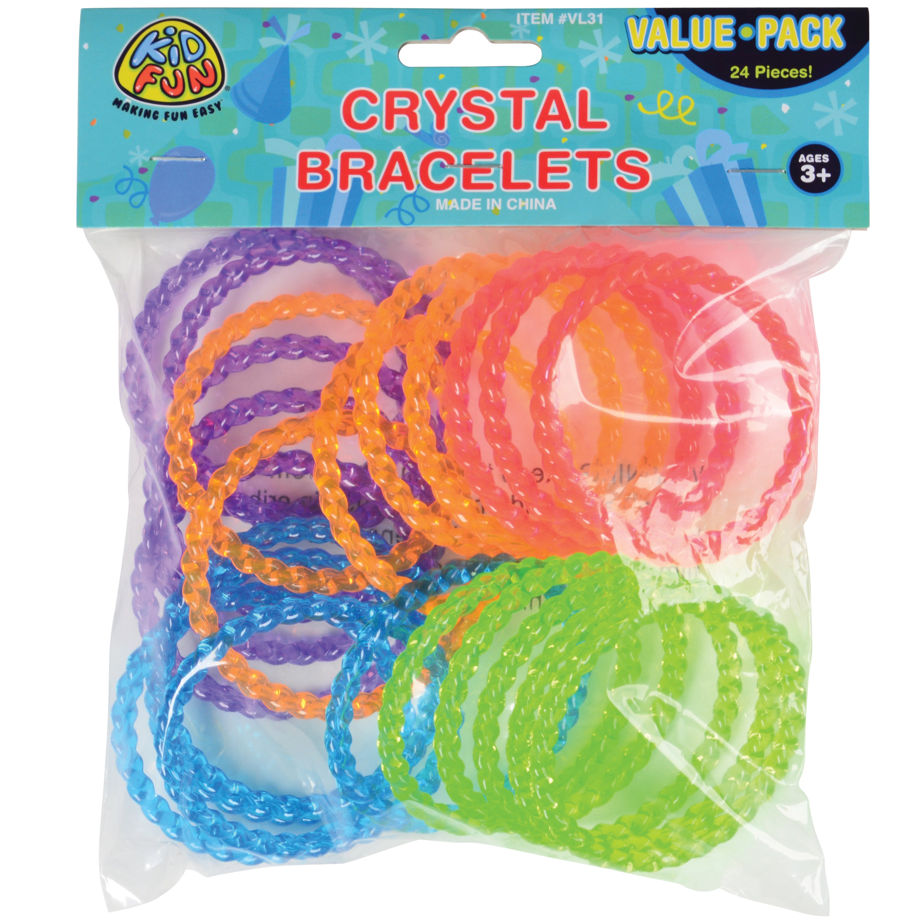Crystal Bracelets/24 Per Pkg - 24 Count