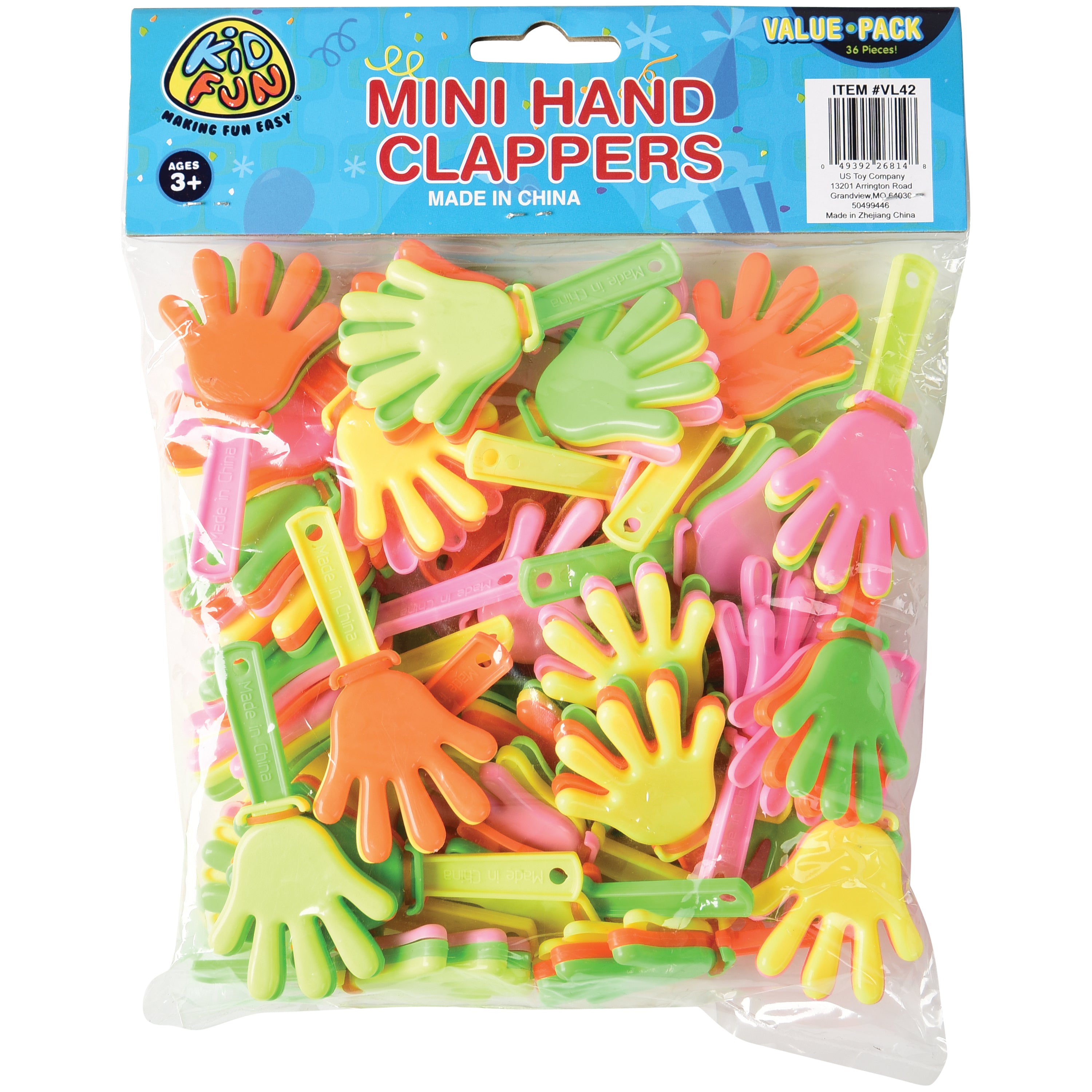 Mini Hand Clappers/36 Per Pkg - 36 Count