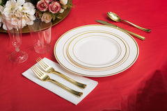 White Flannel Backed Plastic Table Cover 54 In. x 108 In. | Case of 36 - 54 In. x 108 In.