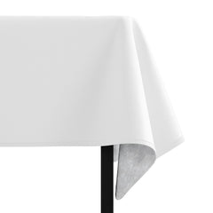 White Flannel Backed Plastic Table Cover 54 In. x 108 In. | Case of 36 - 54 In. x 108 In.
