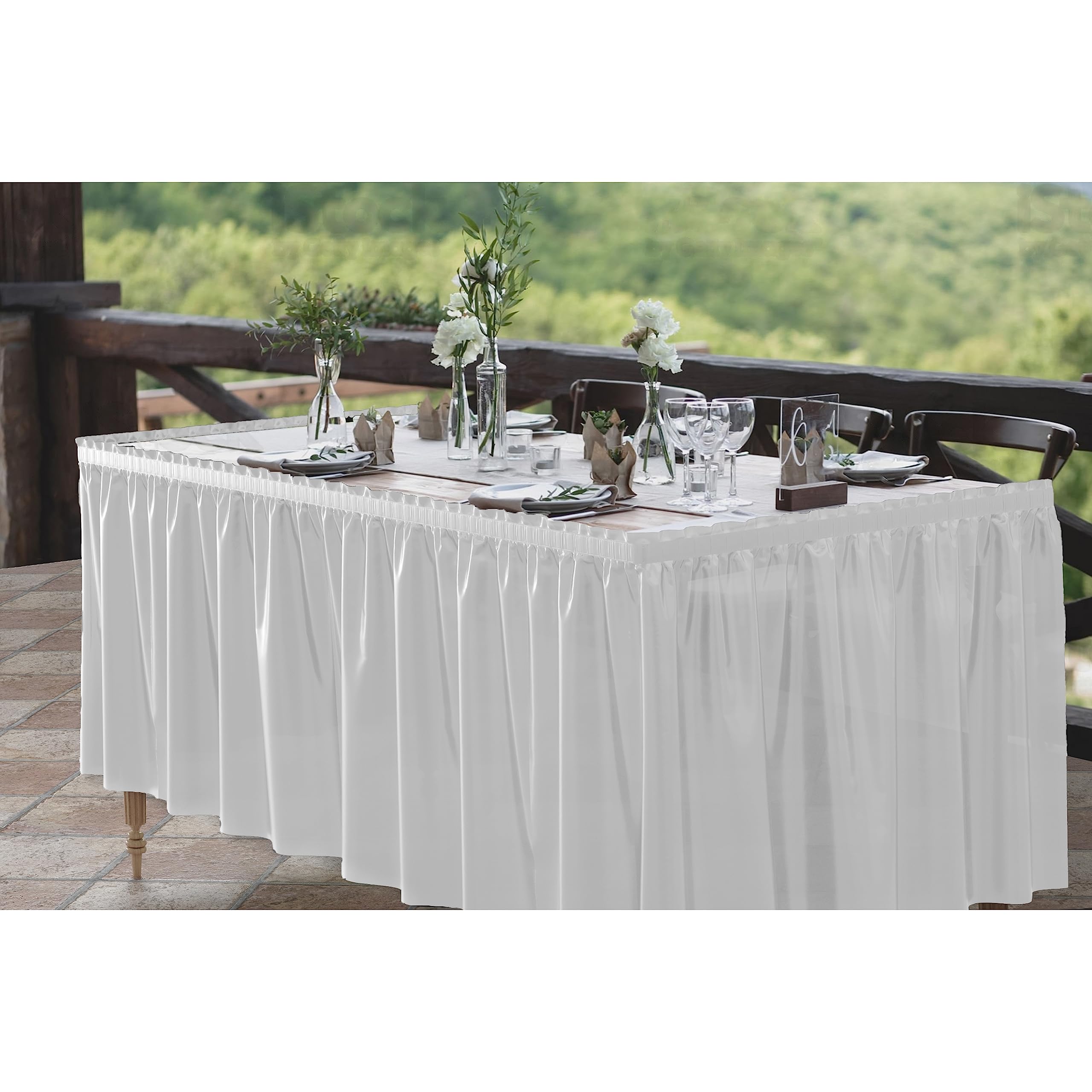 White Plastic Table Skirt | Case of 48