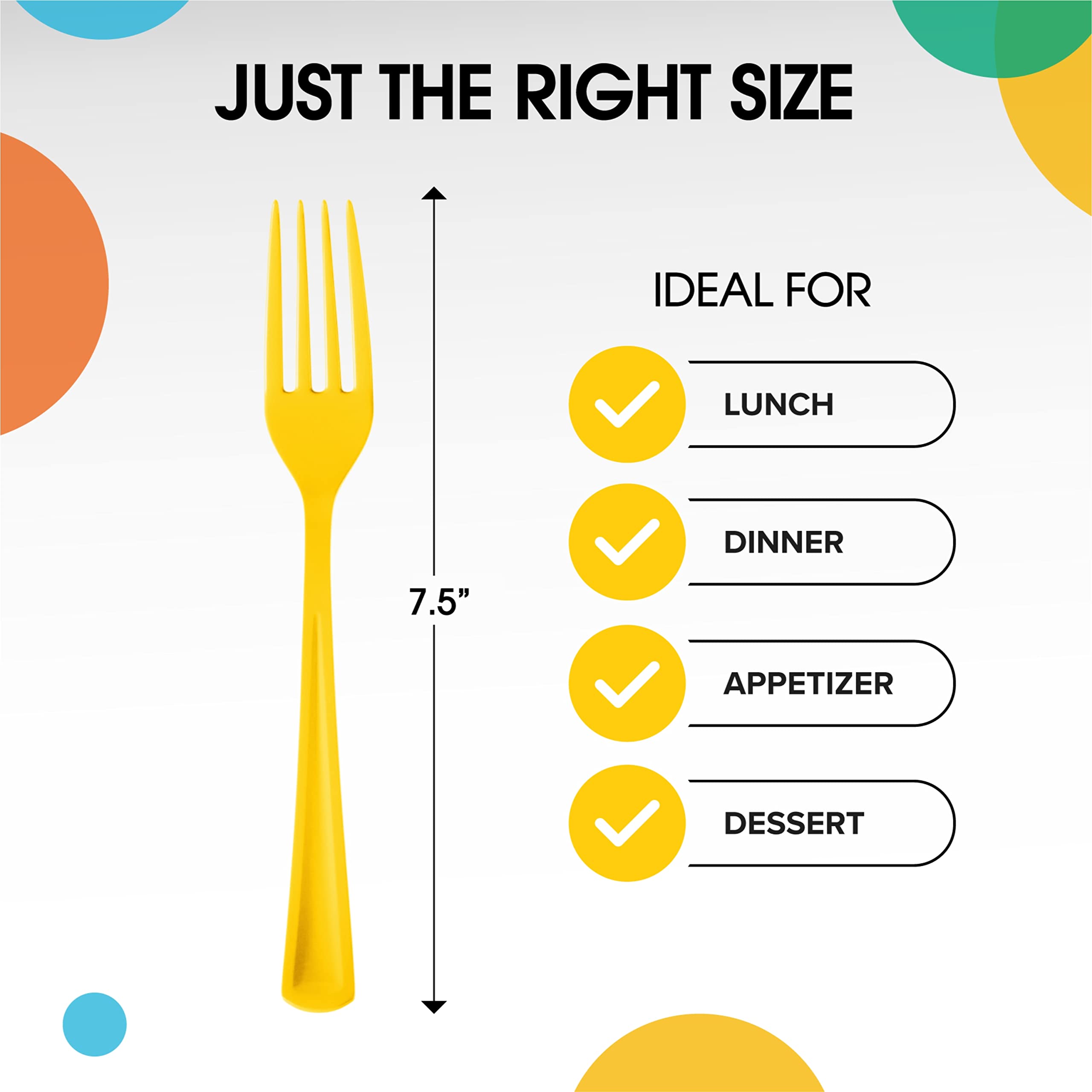 Yellow Plastic Forks | 25 Count