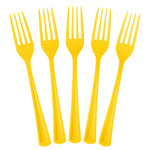 Heavy Duty Yellow Plastic Forks | 50 Count
