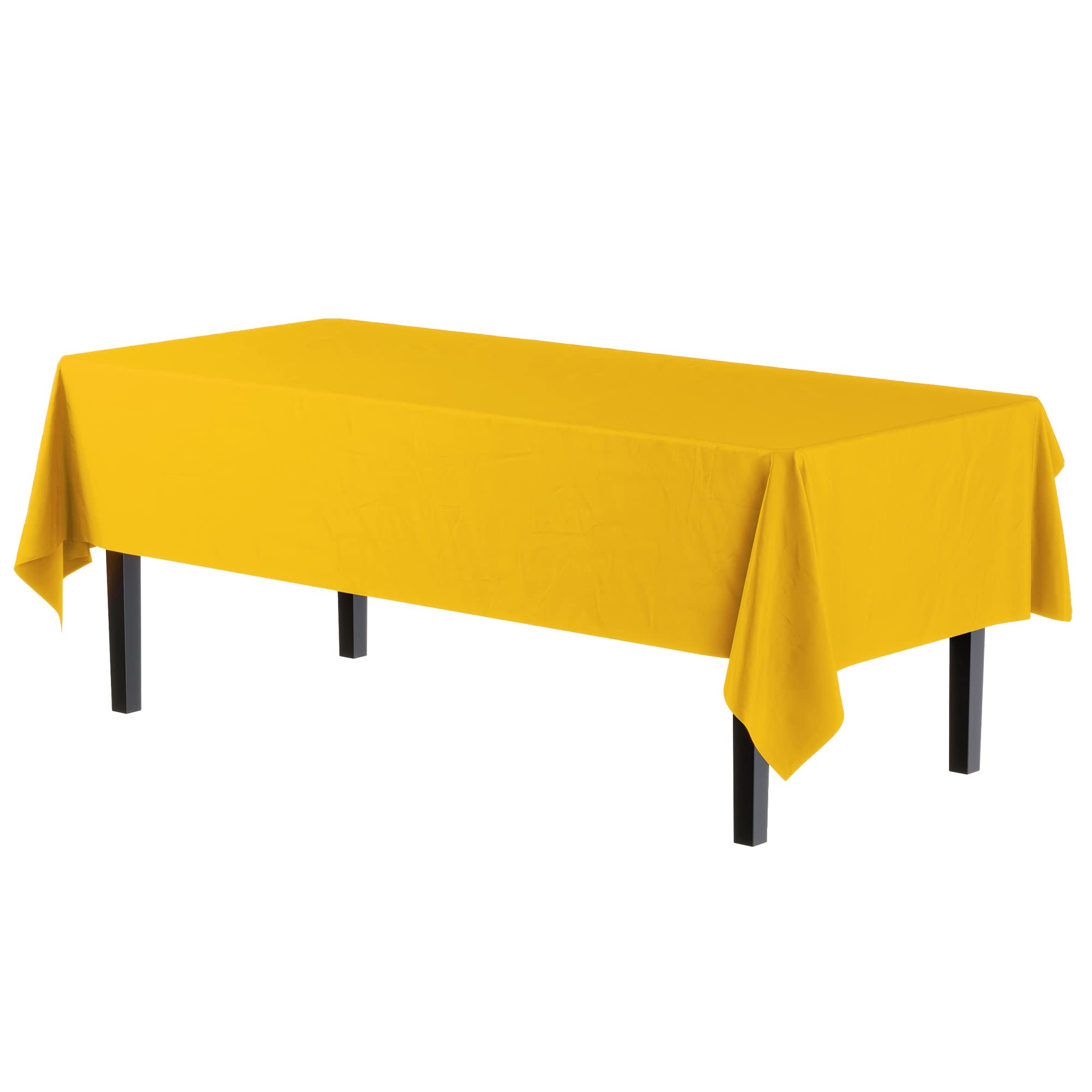 Yellow Plastic Table Covers | 12 Pack - 54 In. x 108 In.