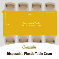 Yellow Plastic Table Covers | 12 Pack - 54 In. x 108 In.