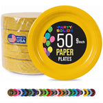 9 in. Yellow Paper Plates | 50 Ct.
