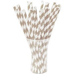 Silver Striped Paper Straws - 7.75 in. | 25 Count