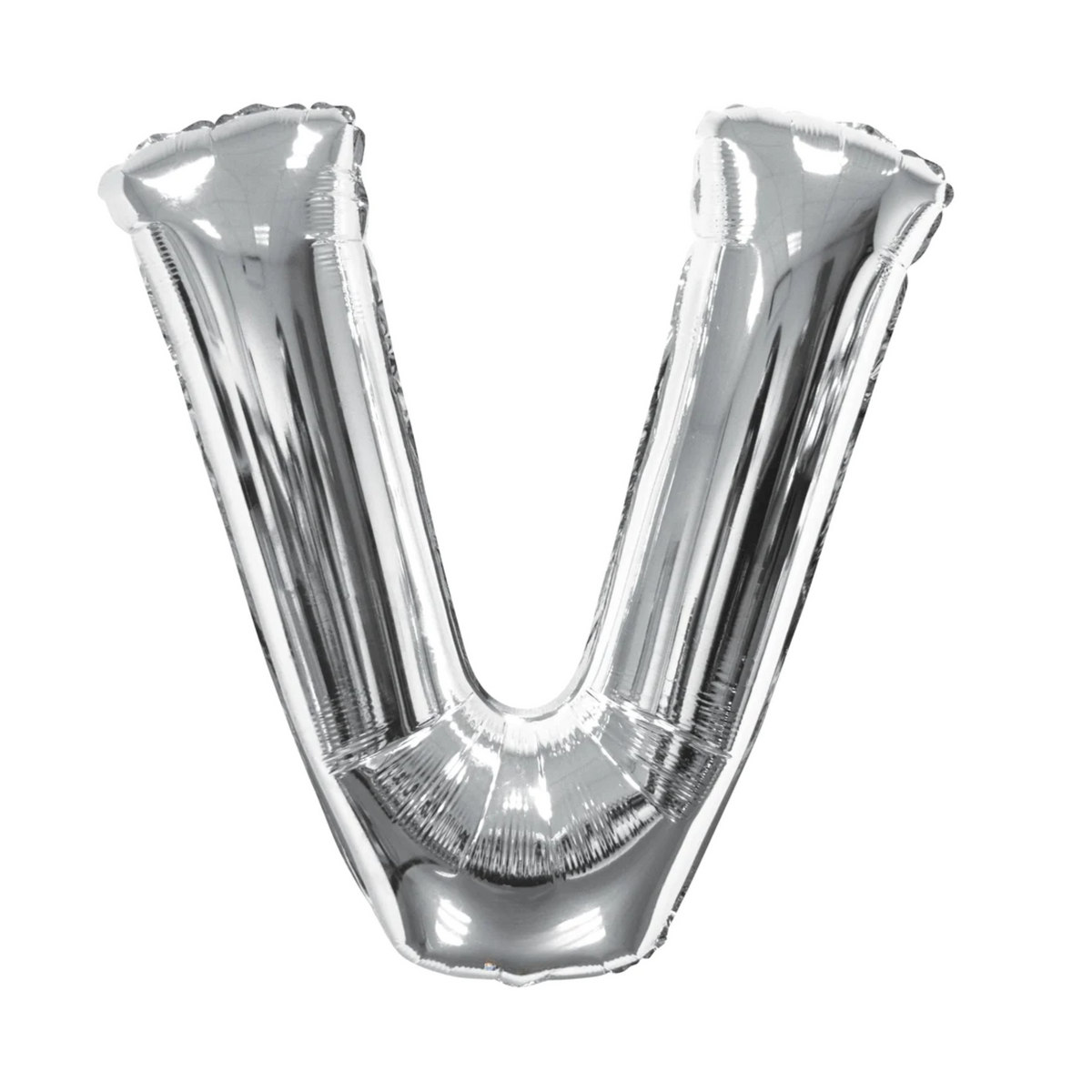 34" Letter V Silver Mylar Balloon