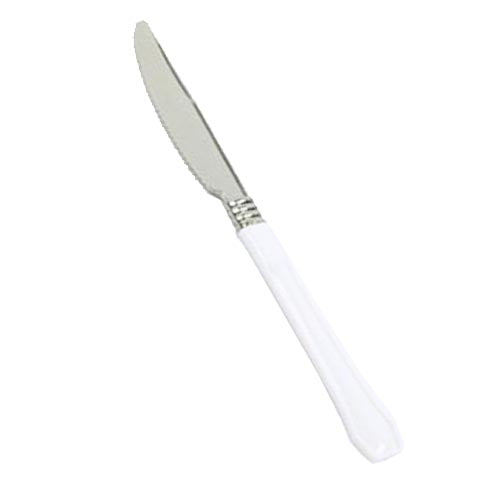 Reflections Silver & White Plastic Knives | 20 Count