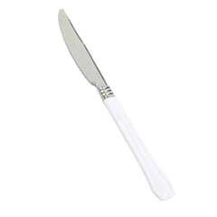 Reflections Silver & White Plastic Knives | 20 Count