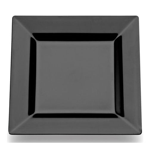 8 In. Black Square Plates | 10 Count